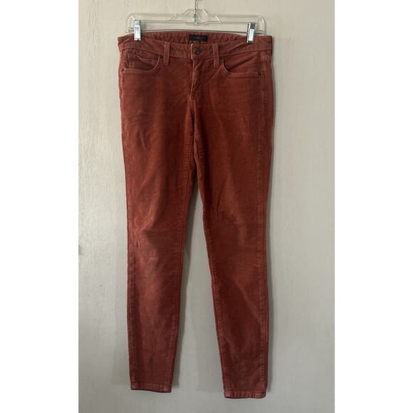 Bebe Corduroy Skinny Womens Jean Pants Salmon Pink Preowned Size 27 Made In USA - Picture 1 of 11